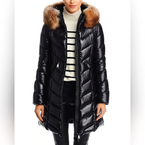 Moncler Jackets & Blazers - Moncler Marre Down Puffer Coat with Shearling Trim